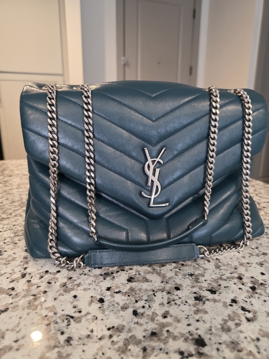 Saint Laurent Handbags - Saint Laurent Chevron Quilted Shoulder Bag - Teal